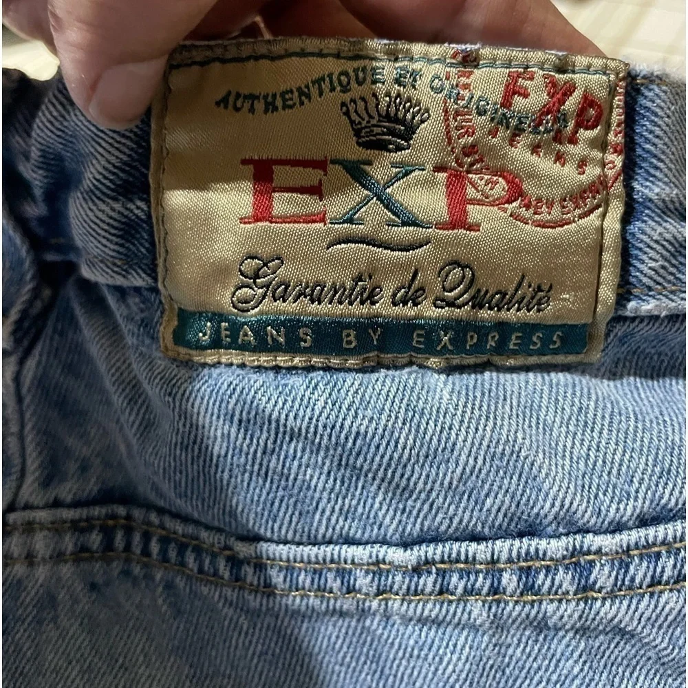 Vintage EXP High Rise Cut Off Jean Shorts USA Made Size 9/10 Zipper Fly